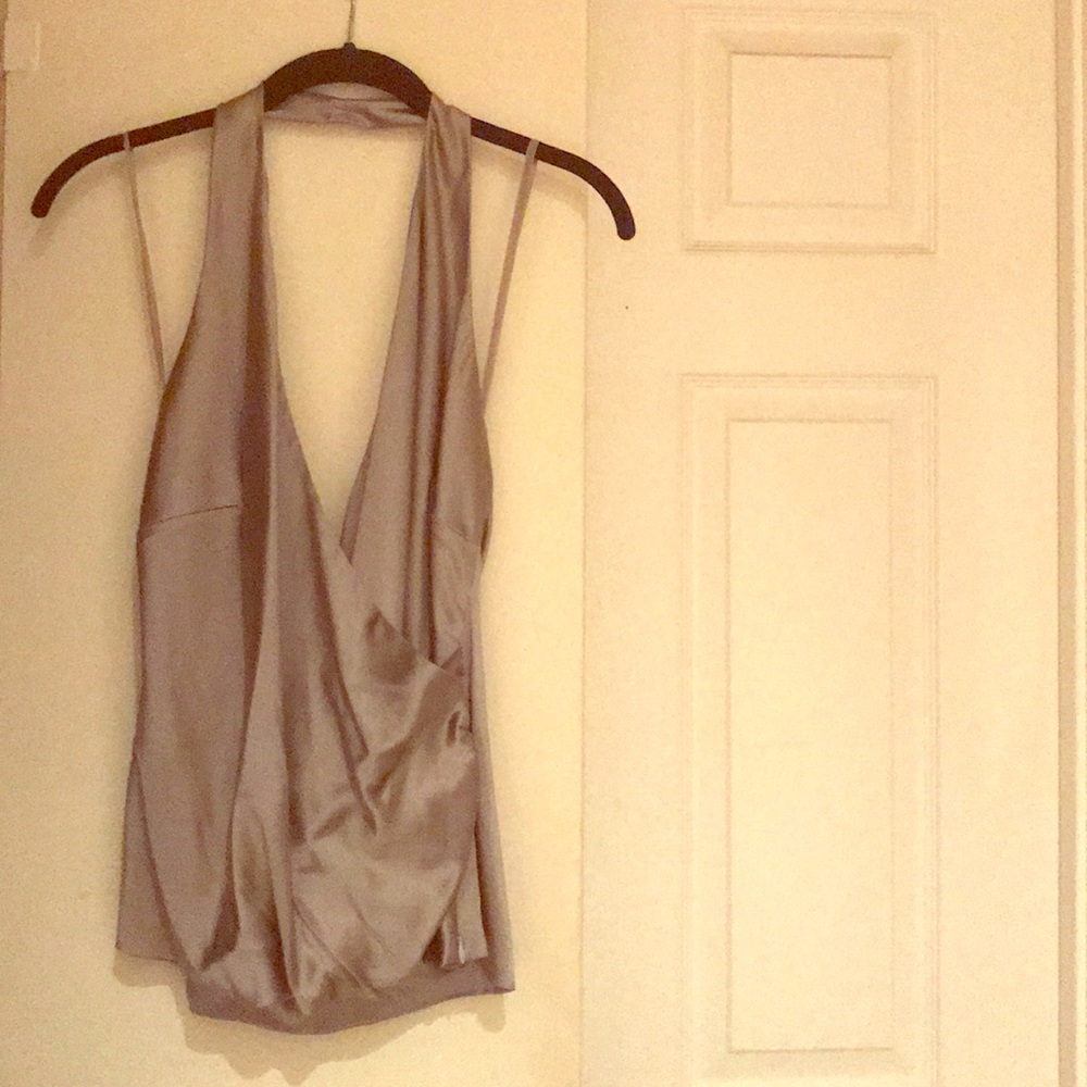 Gray Silk Blouse Ann Taylor